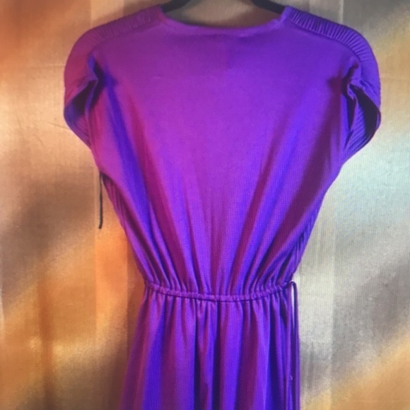 Vintage 70S stretch wrap eggplant disco dress 126 38 chest - Picture 4 of 5